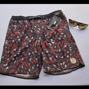 O'NEILL Freefall Men's Swim Trunks color RWB2 Size MEDIUM.